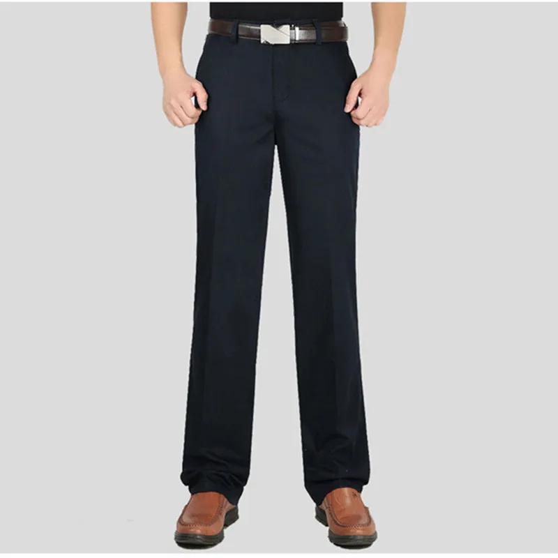 Formal Pants For Men Business Summer Classic Office High Waisted Modal Plus Size 38 40 42 Pure White Straight Thin Male Trousers