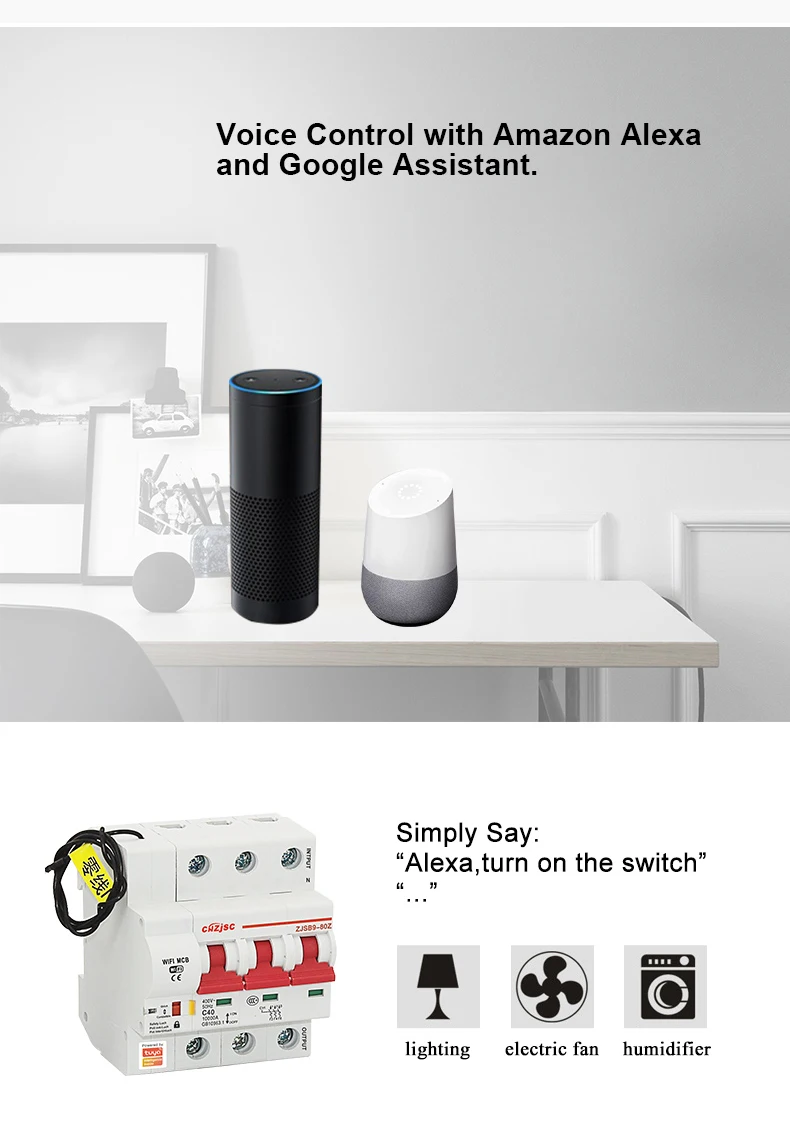 Smart Life 3P WiFi умный выключатель защита от перегрузки короткого замыкания для Amazon Alexa для умного дома