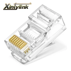 Xintylink-conector de cable ethernet rj45, conector de red Modular sin blindaje, lan 8p8c, Cat5, Cat5e, 8 pines, utp, 20/50/100 unidades