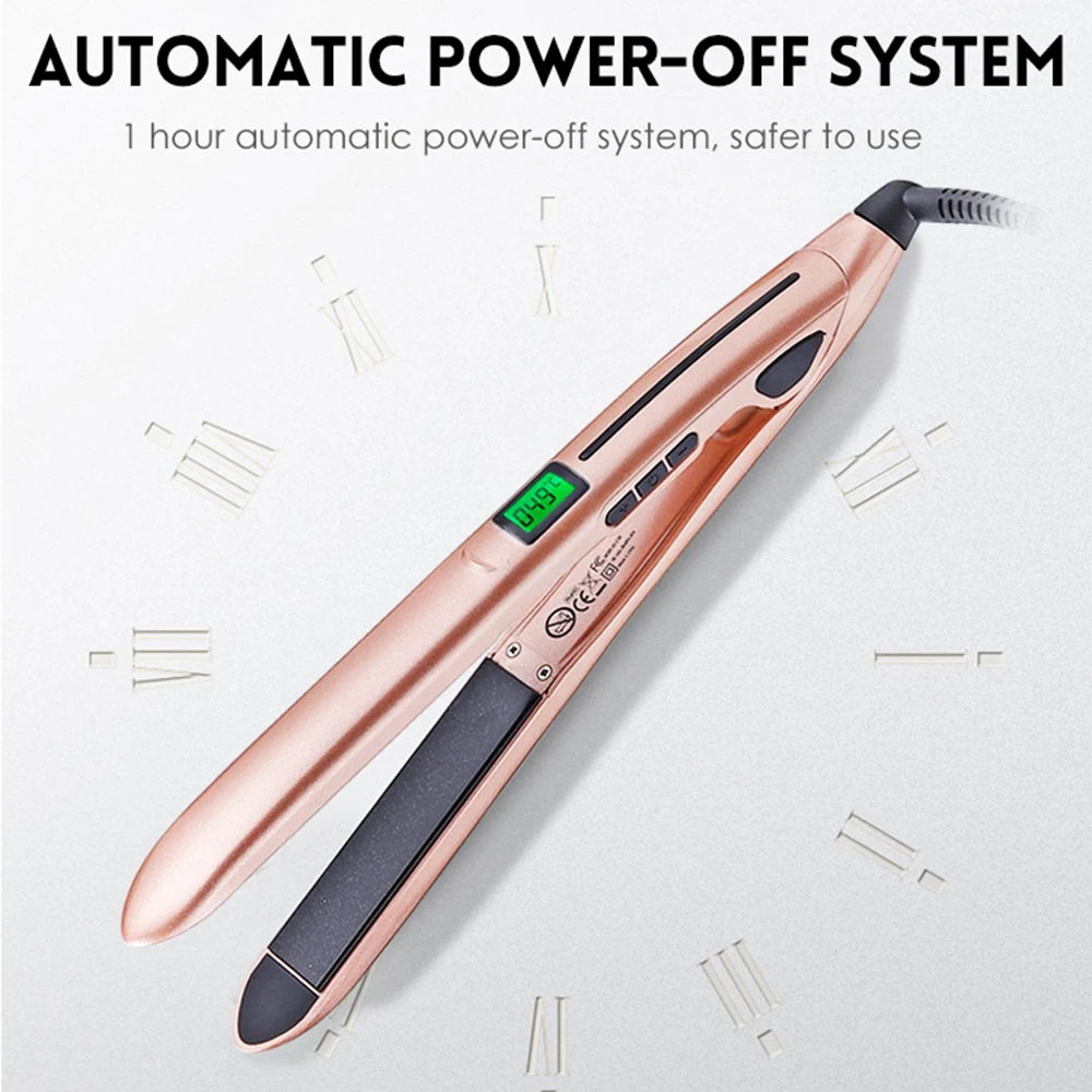 

Hair Straightener with Digital Display Adjustable Temperature Auto Shut Off 1 inch Ceramic Hair Styling Flat Iron Hair Curlers