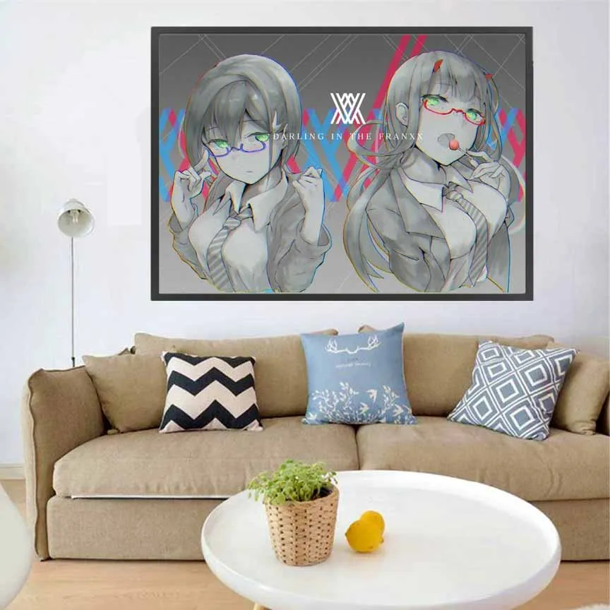 F Darling в Franxx сексуальные аниме фигурки Печать на холсте Современные плакаты с живописью настенные картины для Гостиная украшения - Цвет: F
