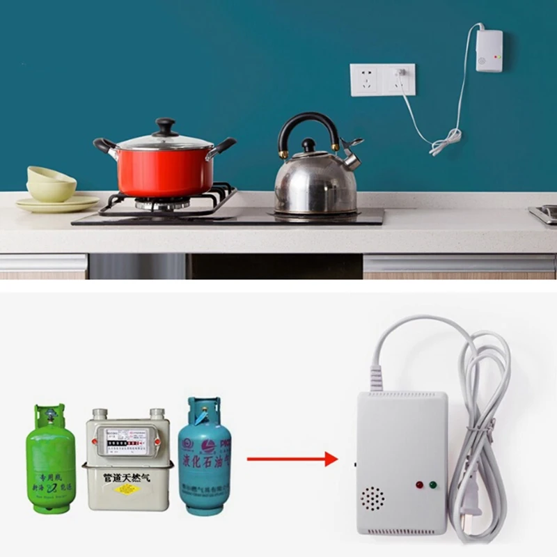 

Gas Leak Detector 70db Natural Gas Leak Alarm Warning Sensor Detector Home Security Tool with Indicator Light