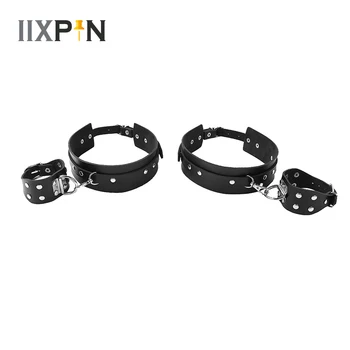 

Women Punk Gothic Cuffs And Leg Garters PU Leather Adjustable Body Straps Waist Harness Belt Cosplay Costume Clubwear Accessory