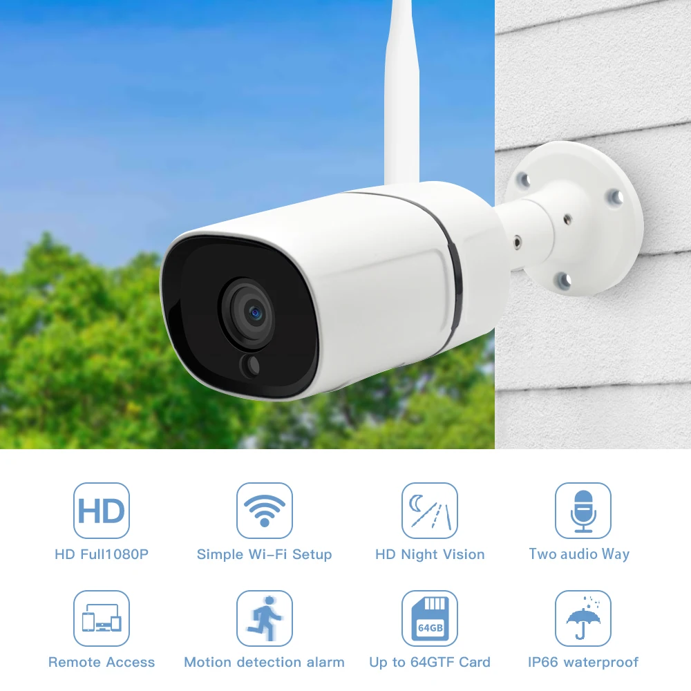 LOOSAFE IP камера наблюдения s Wifi Открытый 2MP 1080P сетевой монитор безопасности пуля камера водонепроницаемый
