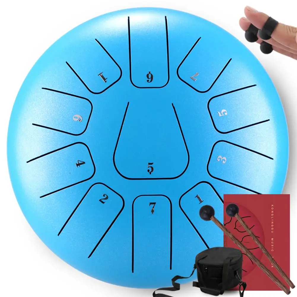 12 дюймов мини-барабан 11 тон Сталь язык ударных Handpan инструмент с сумкой для переноски музыкальные инструменты оптом - Цвет: 6