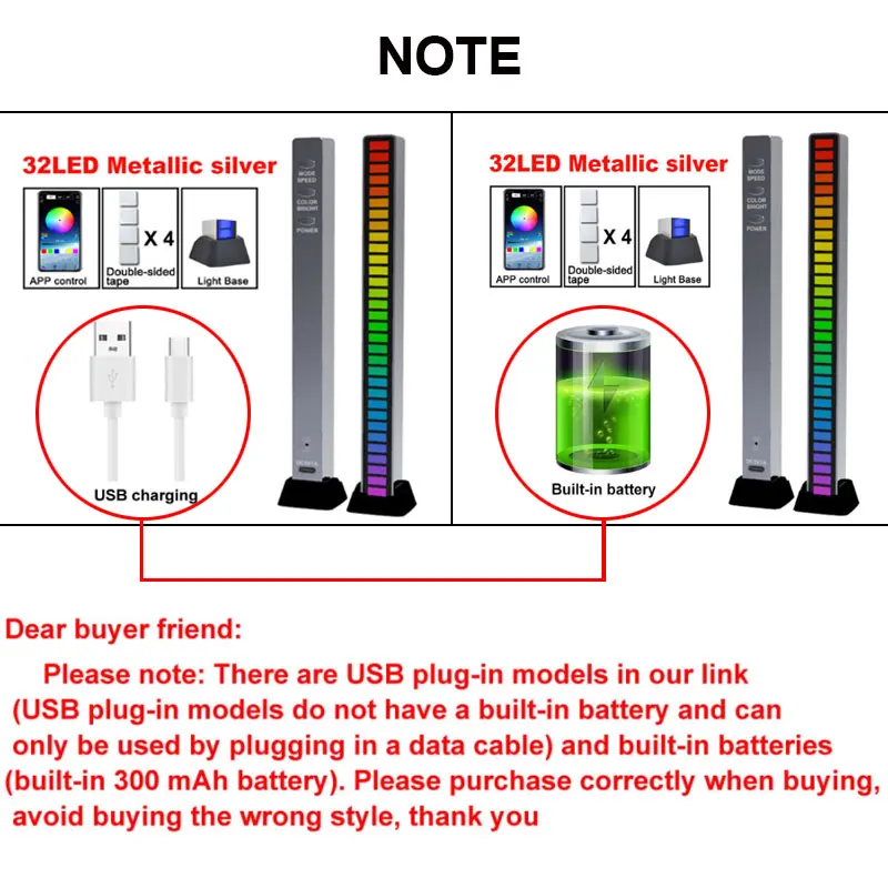 LED Light RGB Sound Control Lights App Control Music Rhythm Colorful Pickup LAMP DJ Disco Car TV computer desktop Decora Lights