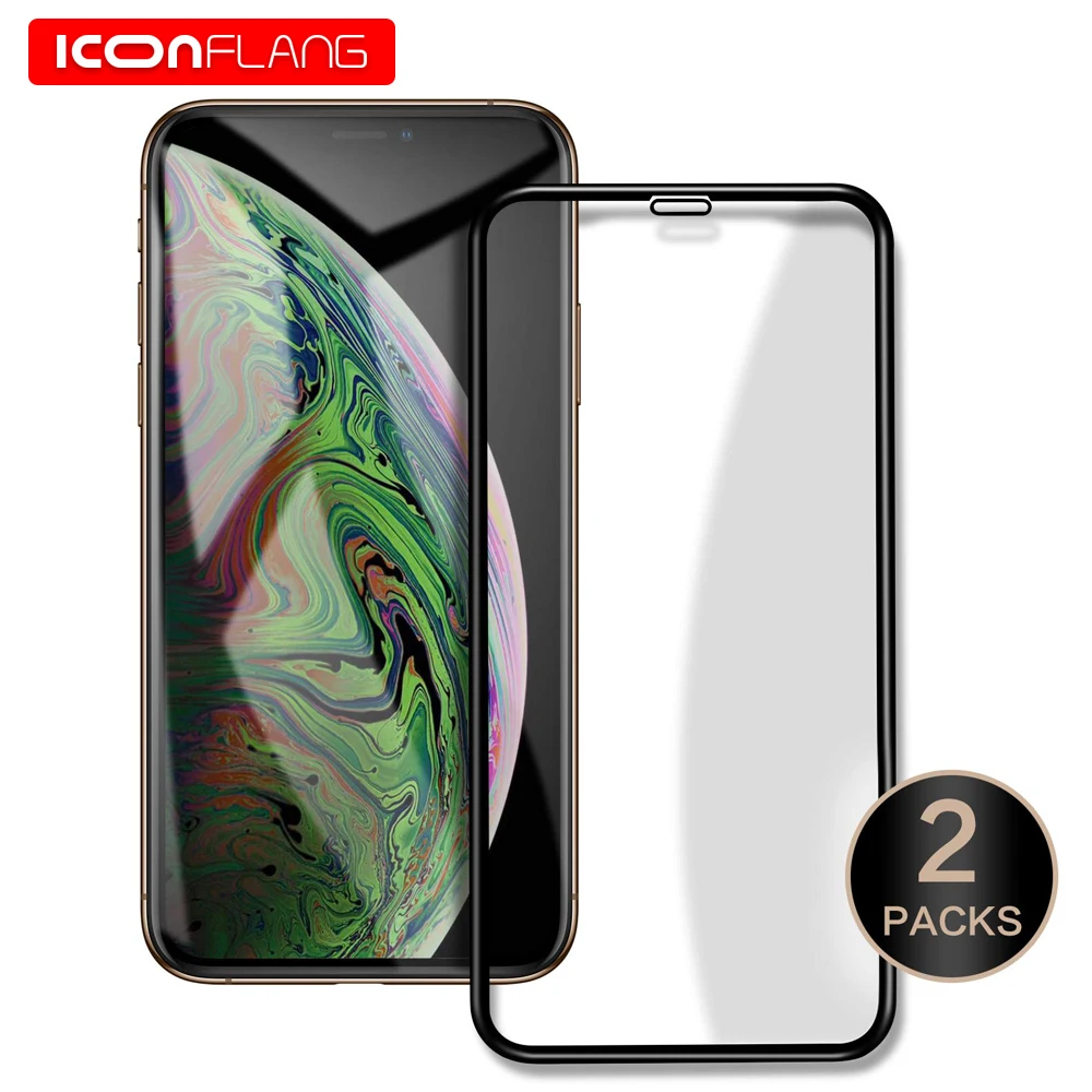 

[2 Pack]Tempered Glass Screen Protector for iPhone Xs Max XR 8 3D Curved Surface Glass Film 3D Touch Full Screen Coverage