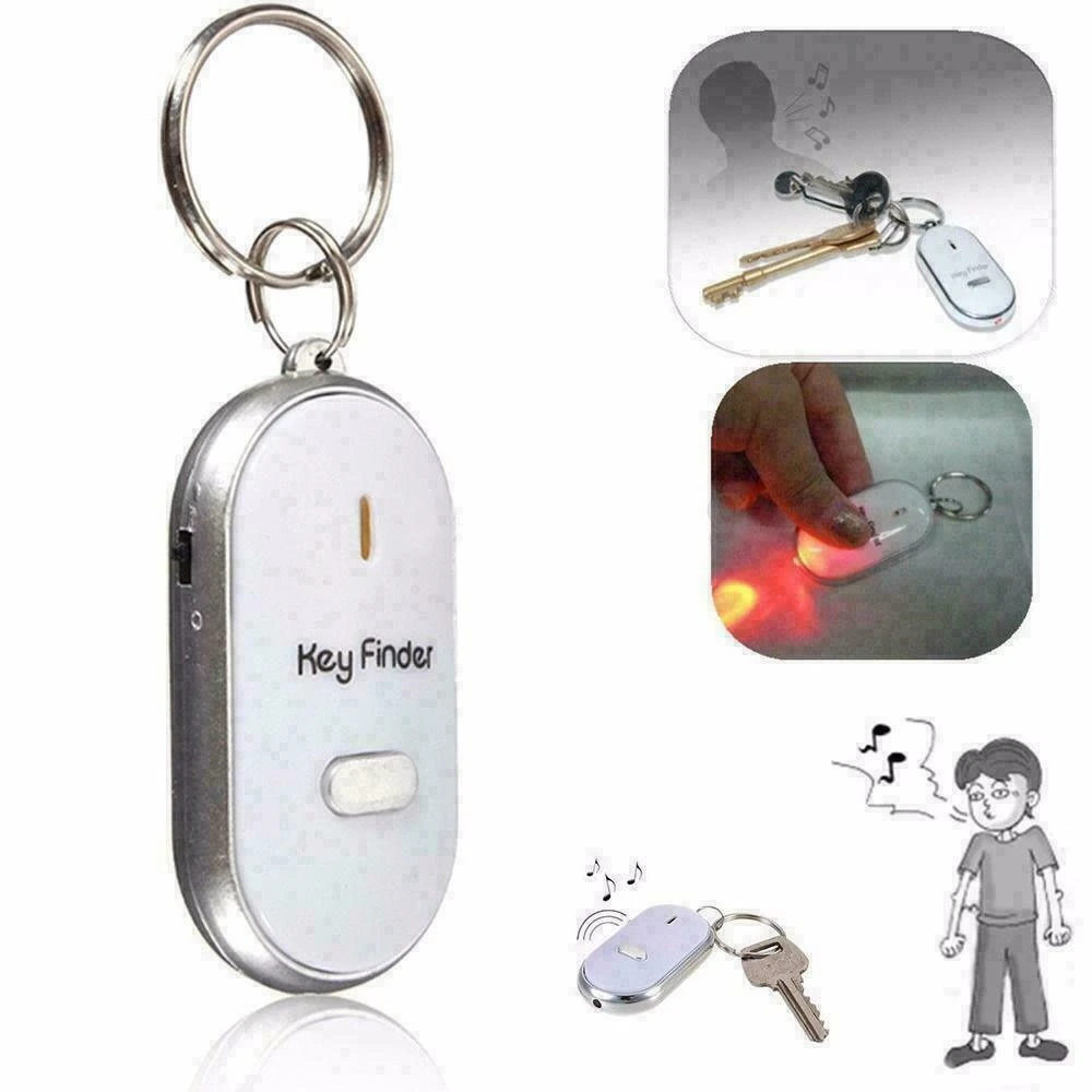 LED Whistle Key Finder Wireless Key Finder Keychain Electronic Anti Theft Ellipse Key Search Anti Lost