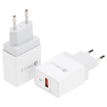 

Quick Charge QC 3.0 USB EU Charger Universal Mobile Phone Charger Wall Fast Charging Adapter For iPhone Samsung Xiaomi 100PCS