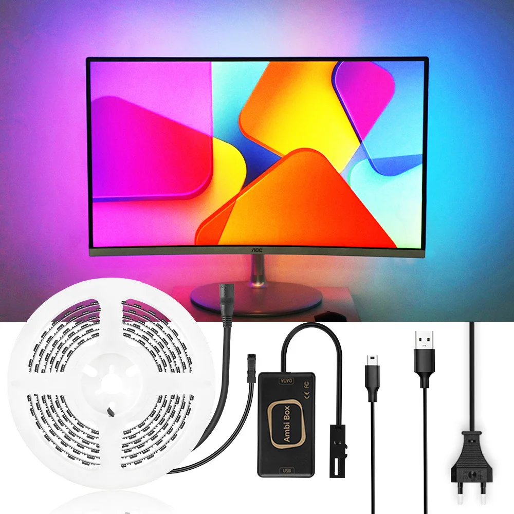 Koop RGB Led Strip TV Backlight Ambilight TV Kit Android Smart APP Controle Box USB Led Strip Voor TV PC Monitor screen Ambient Strip