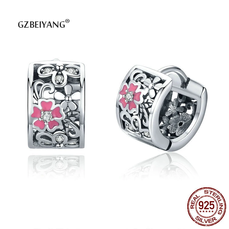GZBEIYANG 925 пробы серебряные серьги милый цветок Модные серьги для сладких женщин девочек Корейские серебряные ювелирные изделия