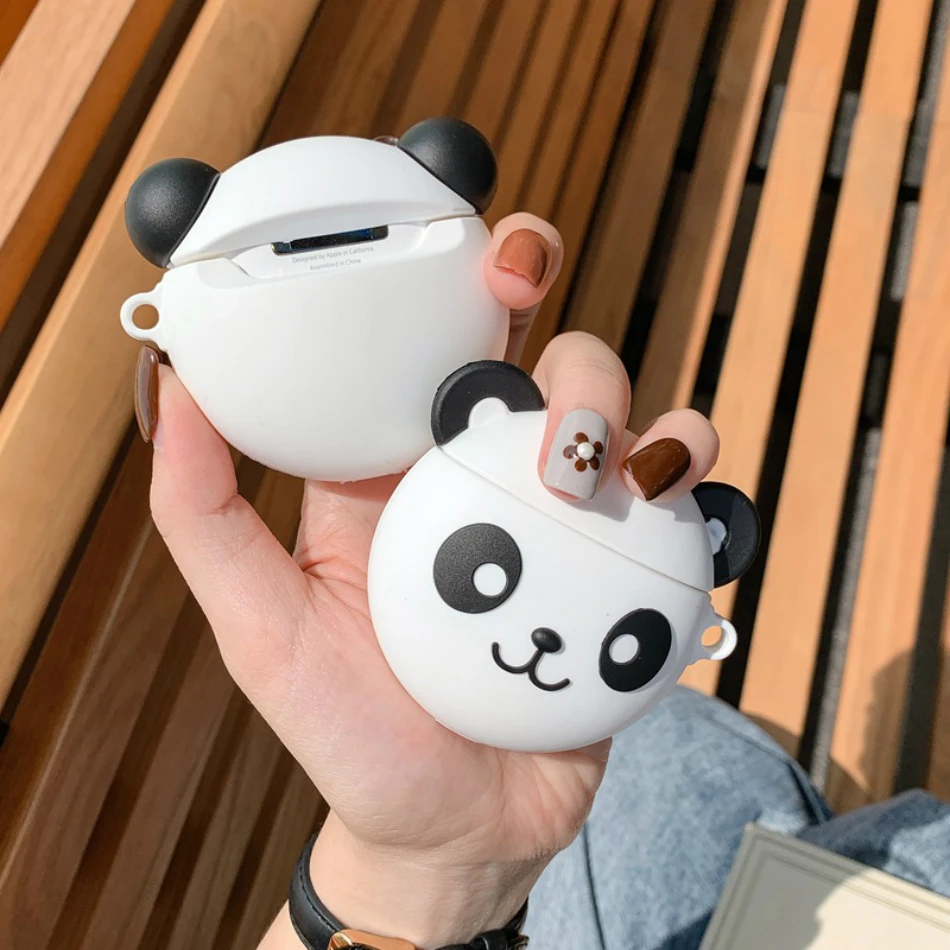 3D чехол для наушников с дельфином Airpods 2 силиконовый пандой мыши ремешок