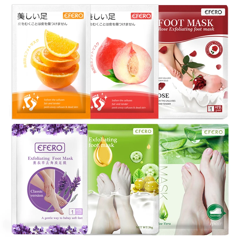 Exfoliating Foot Masks Pedicure Socks Exfoliation Feet Mask Peel Dead Skin Remover Calluses Nourishing Foot Mask 6Pair