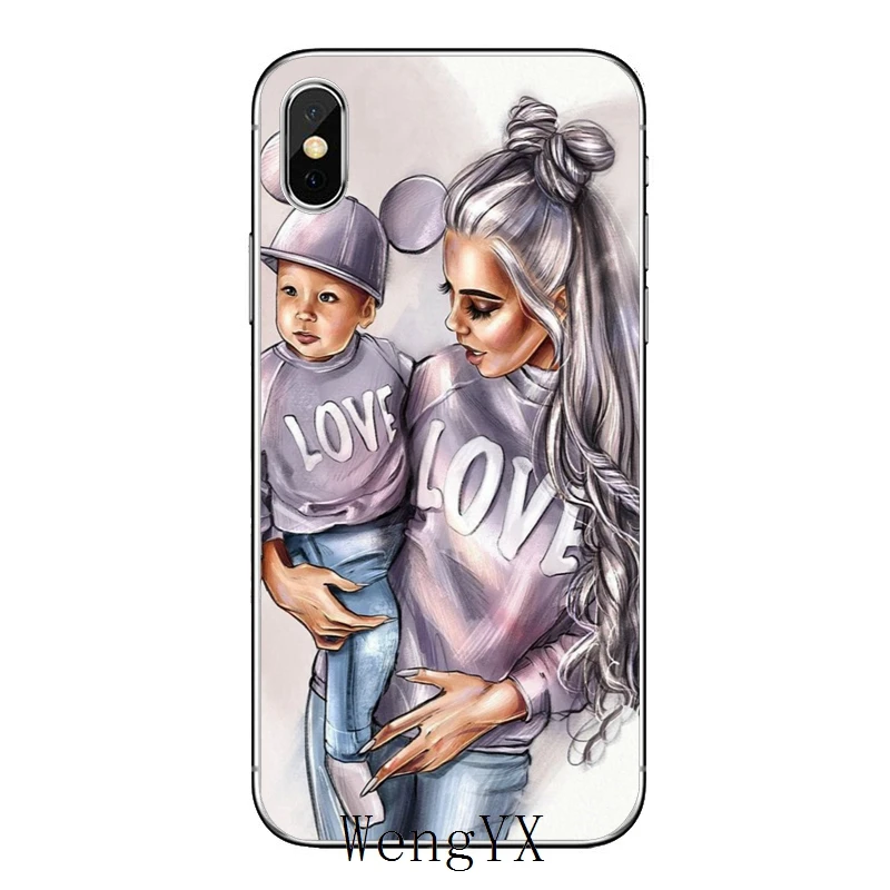 Супер мама для мамы и девочки принцесса для samsung Galaxy A10 A30 A40 A50 A60 A70 huawei P30 lite pro P Smart Y6 мягкий чехол