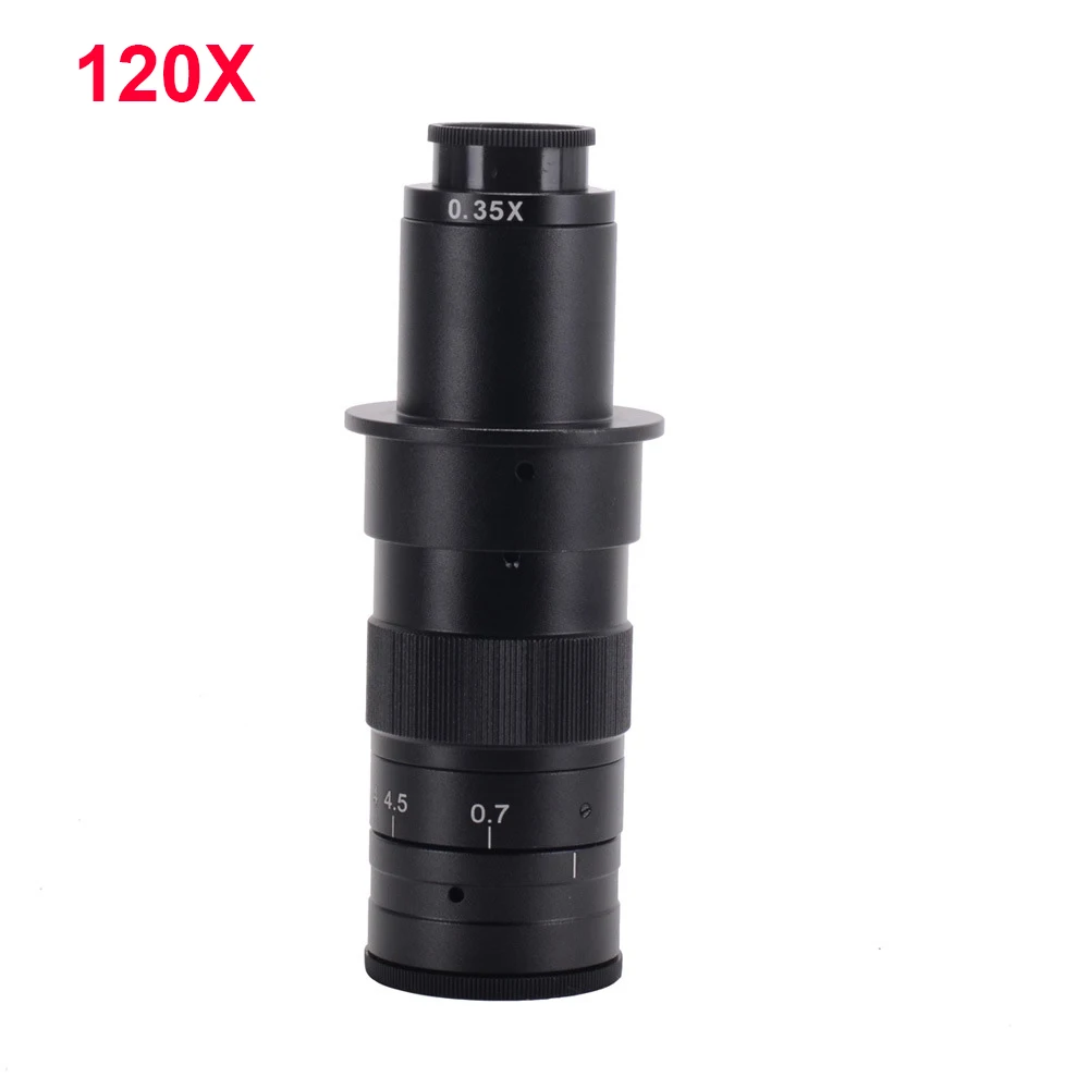120X Объектив микроскопа 120X 180X 300X зум c-монтажный Лен 0.7X до 4.5X увеличение аксессуары для CCD CMOS видео микроскоп камеры - Цвет: 120X