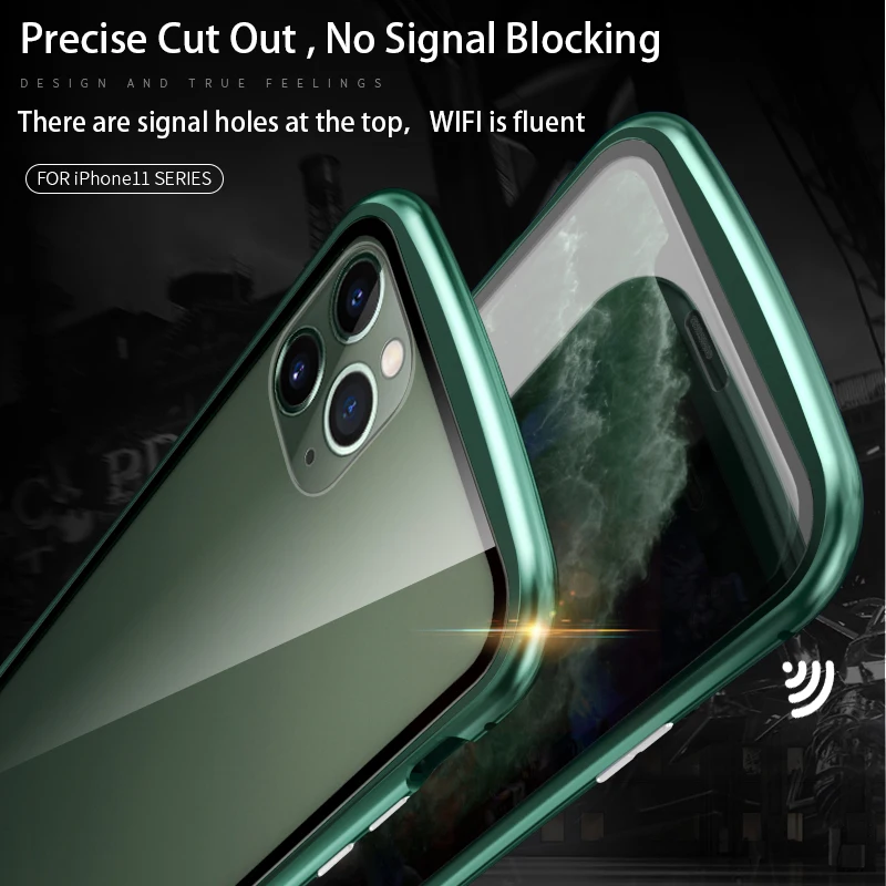 LUPHIE металлическая рамка двухстороннее закаленное стекло для iPhone 11 ОСА талии ультра тонкий ударопрочный чехол для iPhone 11 Pro Max