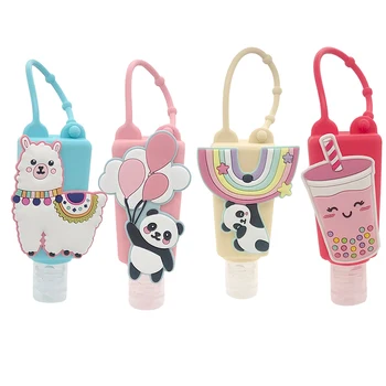 

1Pc Portable Cartoon Animal Sanitizer Gel Holder Safe Hand Gel Dispenser with Keychain Mini Disinfection holder for Kids 30ml