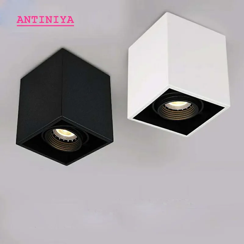 

1pcs white Black High quality Surface Mounted adjustment LED COB dimmable Downlights ac85-265V 10W 15W LED Ceiling Lamp Spot