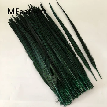 

MFeathers Natural Dyed Green Ringneck Pheasant Feathers 50-55cm 20-22Inches Long Lady amherst pheasant tails For Carnival Decor.