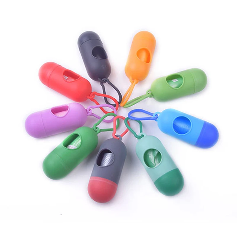 

Practical 10 color Pet Dog Poop Bag Dispenser Waste Garbage Holder Dispensers + Poop Bags Set Pets Dogs Trash Cleaning Supplies