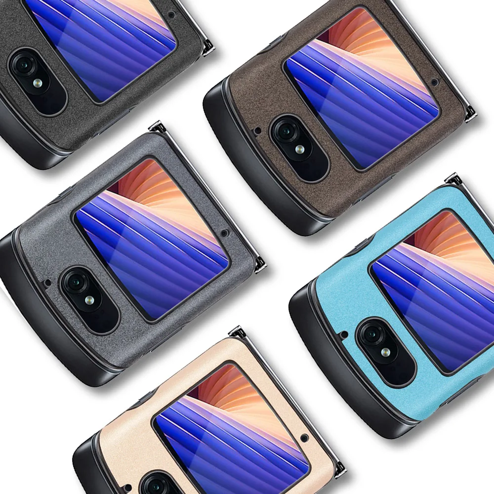 Per Motorola Razr 5G Di Caso Di Motorola Razr 2 Di Cuoio Dell'Unità Di Elaborazione Del Modello Del Litchi Della Pelle Duro Della Copertura Posteriore