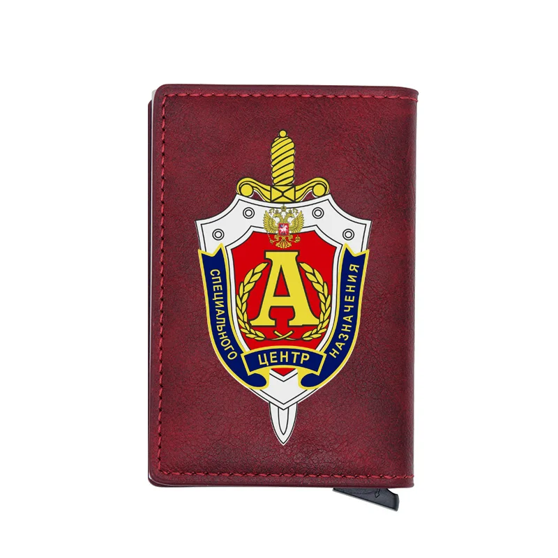 

Russian Military Alpha Special Forces Digital Printing Card Holder Wallet Soldier Men Women Leather Rfid Aluminum Short Purse