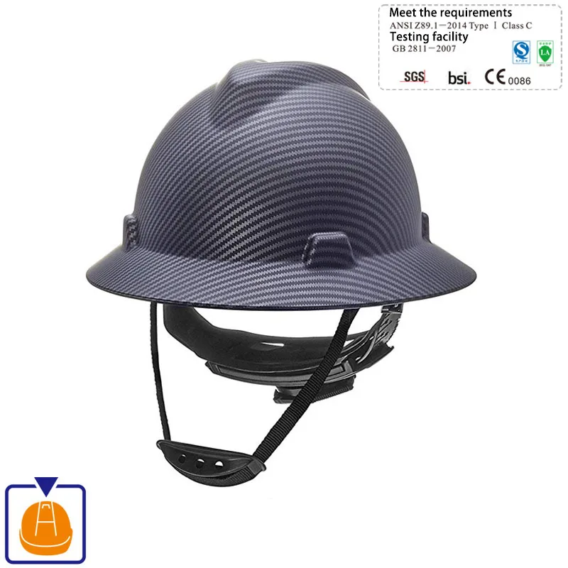 Safety Helmet Wide Full Brim Hard Hat Lightweight High Strength Work Cap Construction Railway Metallurgy Mine Summer Sunshade