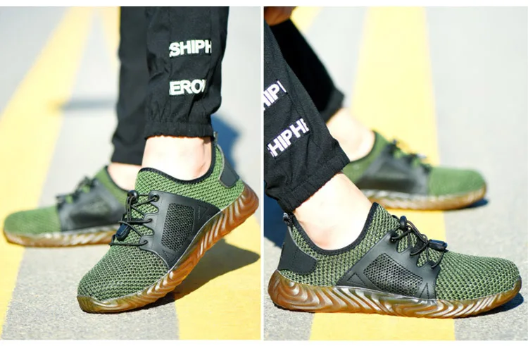 Safety Shoes Breathable Mesh Steel Toe Cap Labor Shoes Summer Lightweight Work Anti-smashing Stab-resistant Protective Footwear (19)