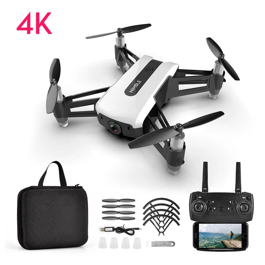 2,4G wifi 4K камера HD Квадрокоптер 12 мин продолжительность полета высота удержания FPV Дрон RC вертолеты#1125 - Цвет: C With Backpack