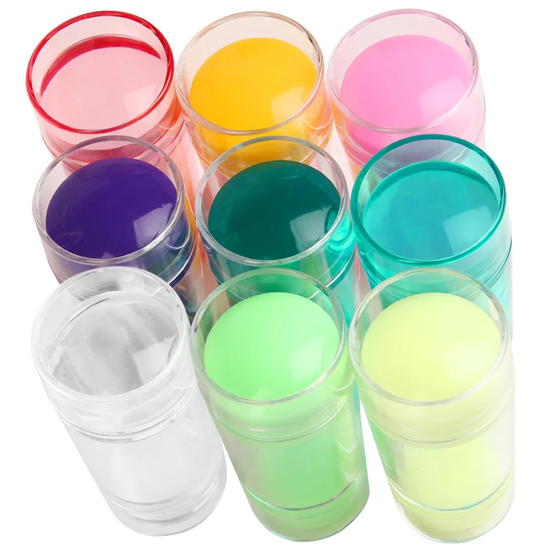 

1Pcs Holographic Transparent Nail Stamper For Stamping Plate Holo Clear Jelly Silicone Stamper Head Nail Art Templates Tools