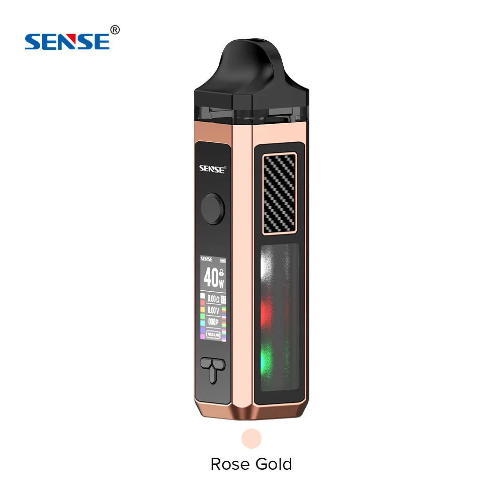 Rose Gold Sense Herakles vape комплект 40 Вт коробка мод 1500 мАч батарея 6 мл многоразового картридж pod система Комплект 0.4ohm сетка катушка vs vinci - Цвет: Rose Gold