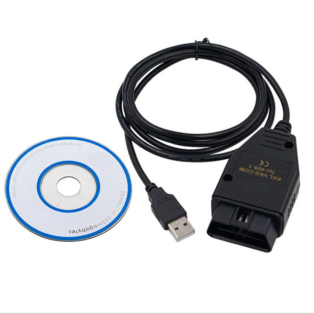 Автомобильный USB кабель KKL VAG-COM 409,1 K-line Usb кабель OBD2 WINDOWS XP диагностический сканер для Audi skoda V W интерфейс 409