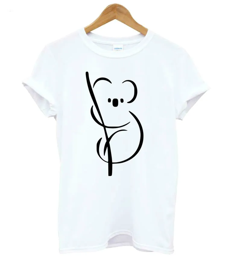 

simple Koala Print Women tshirt Cotton Casual Funny t shirt For Lady Girl Top Tee Hipster Tumblr