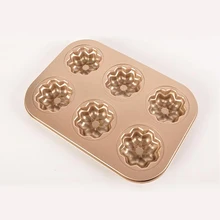 6 полостей цветок баухиния форма для торта противень антипригарный поддон для выпечки пончиков и бисквитных бубликов кексы формы для выпечки лоток инструменты