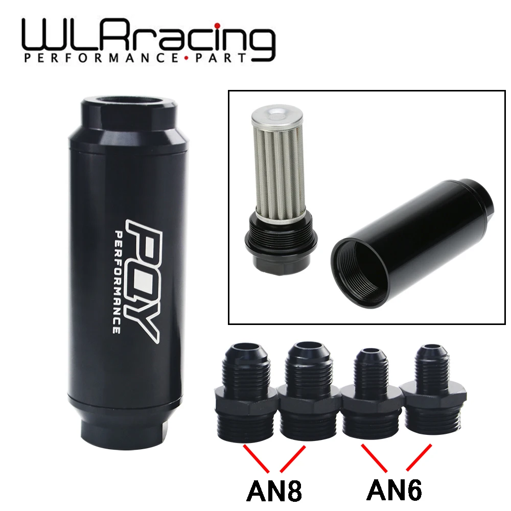 WLR RACING PQY 44 мм новый топливный фильтр с 2 шт. AN6 и AN8 адаптер фитинги 60 микрон