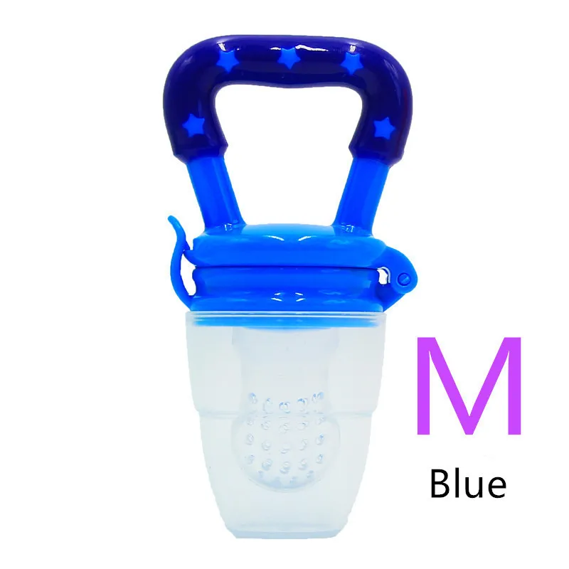 Blue M Детские грызунок для девочки Соска-фрукт Питание Кормление соска силиконовая зубопрорезыватель безопасность Фидер укус еда соска зубопрорезыватель уход за полостью рта - Цвет: Blue M