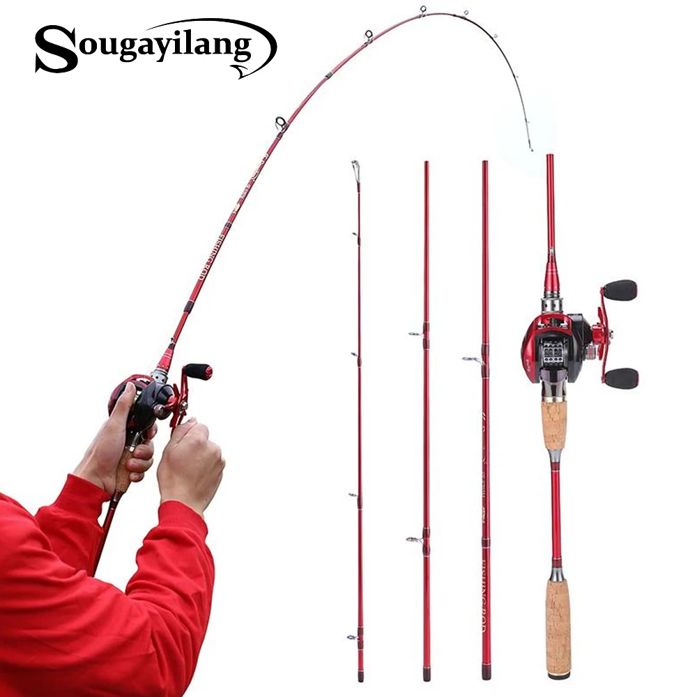 

Sougayilang 2.1M 2.4M Lure Fishing Rods and Reels Combo Casting Fishing Rod and 13BB Bait Casting Reels Rod Sets