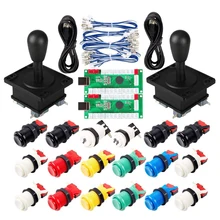 Codificador USB para juegos de Arcade, pieza de bricolaje para juegos de PC, Joystick de murciélago elipse + botones de presión tipo Happ, juegos de colores múltiples