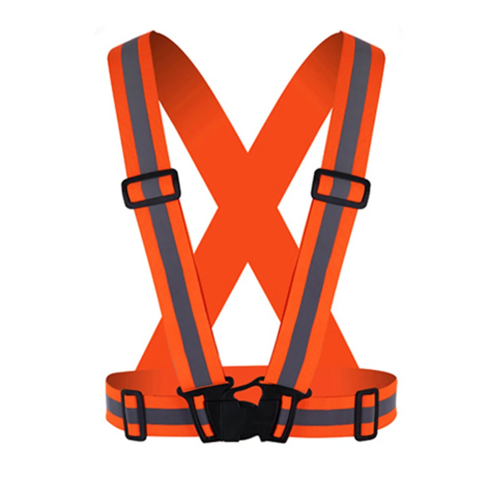 Orange Мотоциклетная Ночная рабочая одежда регулируемый размер светоотражающий жилет для езды за рулем защитная одежда высокая видимость светоотражающий жилет - Цвет: Orange