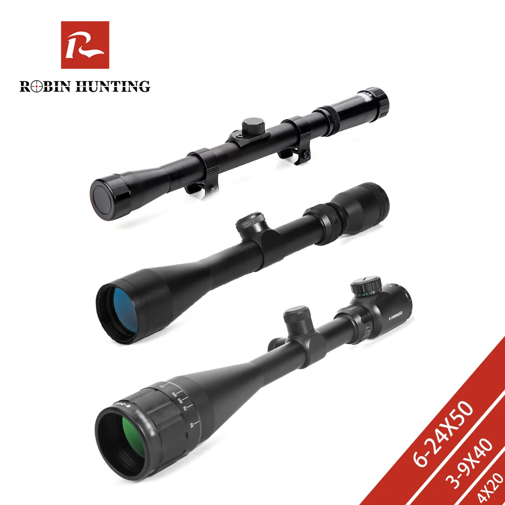 Robin Hunting 3-9x40 Hunting Scopes 4x20 Optics Rifle Scopes 6-24x50 Tactical Riflescope 4X32 Sniper Scope For Airsoft Air Guns
Robin Hunting 3-9x40 Hunting Scopes 4x20 Optics Rifle Scopes 6-24x50 Tactical Riflescope 4X32 Sniper Scope For Airsoft Air Guns