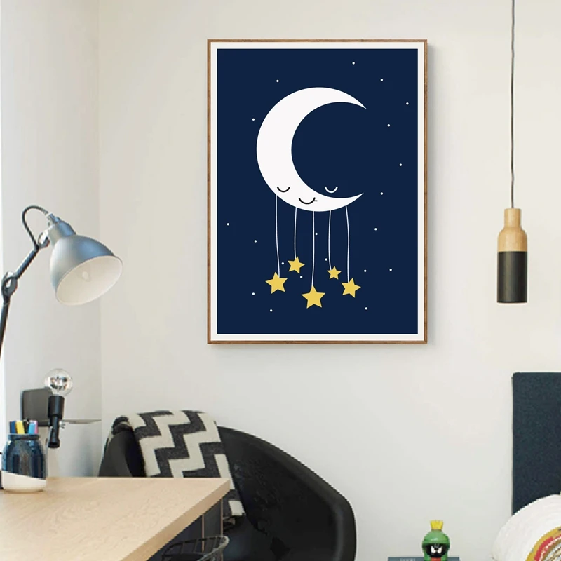 Space Canvas Nursery Print