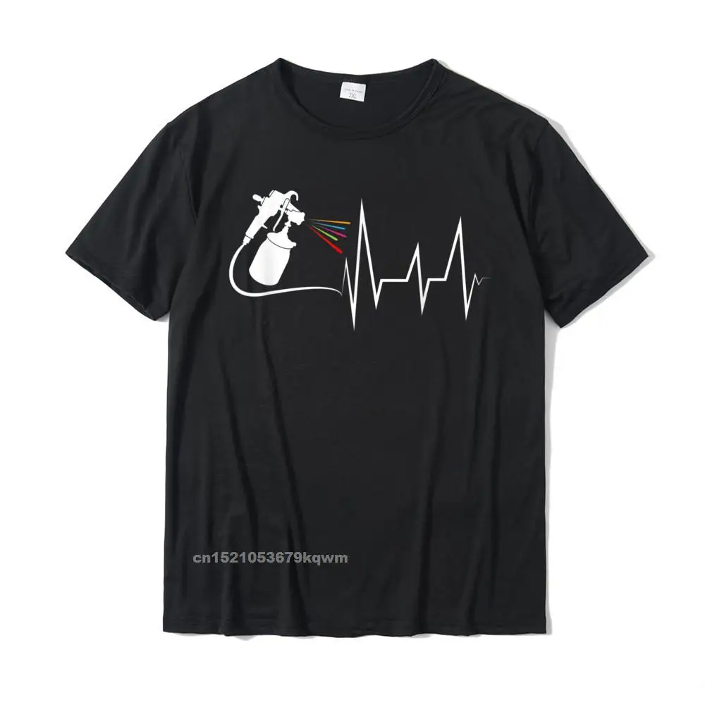 Men Dominant Normal Tops Tees Round Neck Autumn Cotton Fabric T Shirt Summer Short Sleeve Design Tops Shirts Free Shipping Car Painter Heartbeat Paint Gun Pulse EKG Auto Body Painter T-Shirt__3131 black