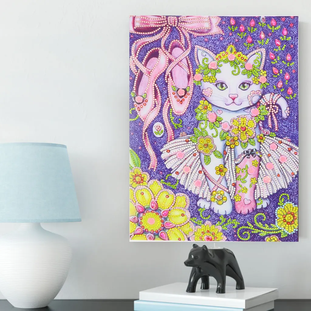 5D DIY Алмазная картина специальная форма животное кошка рукодельные изделия кустарный промысел изображение страз детская Алмазная вышивка подарок