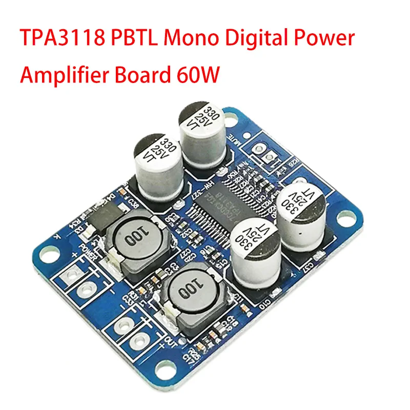 TPA3118 Bluetooth 4,2 цифровой усилитель плата модуль стерео аудио 2x30 Вт/2x30 Вт+ сабвуфер 60 Вт/2x45 Вт или моно 60 Вт DC8-26V - Цвет: Mono 60W No BTH