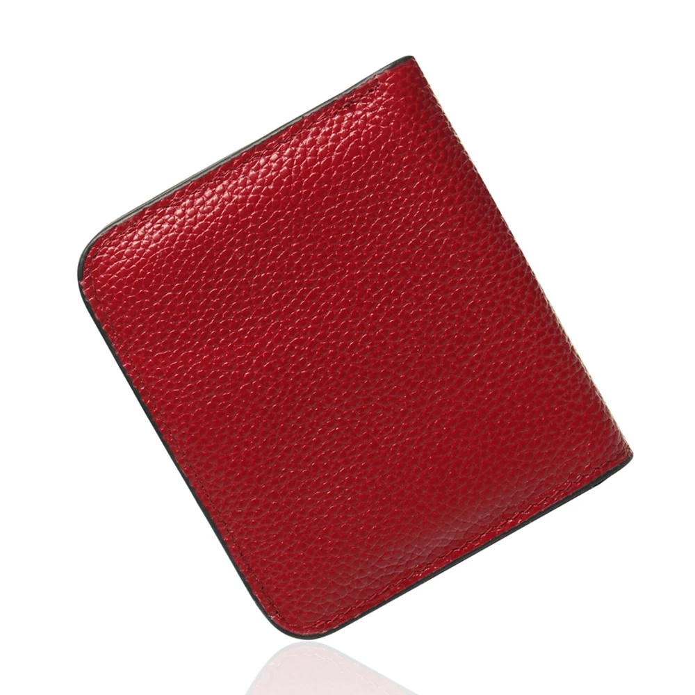 Wine Red Пастух женщин RFID Блокировка небольшой компактный двойной кожаный Карманный Кошелек Дамы Мини Кошелек с Id окна - Цвет: Wine Red