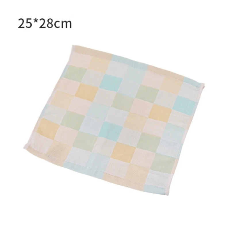 Blue 25cmx28cm Square Towel Handkerchief Face Hand Bathing Towel Gauze Cotton Towel for Adult Baby Wipe Cloth - Цвет: Blue 25cmx28cm