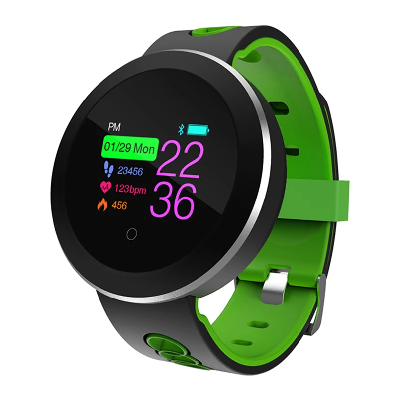 Новые модные многофункциональные мужские умные часы женские силиконовый ремешок водонепроницаемый светодиодный сенсорный экран часы браслет спортивные наручные часы - Цвет: green