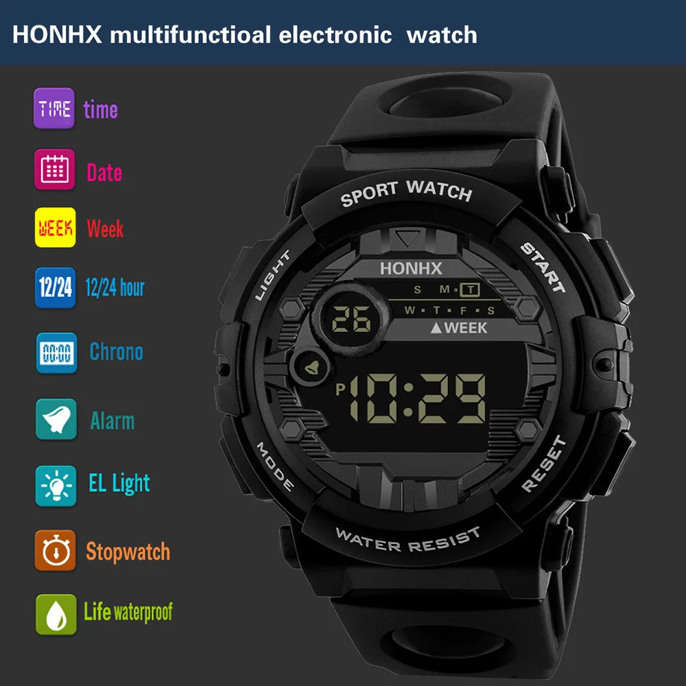 

Men-Style Creative Large Dial Electronic Sport Watch Students Watch Wrist Watch