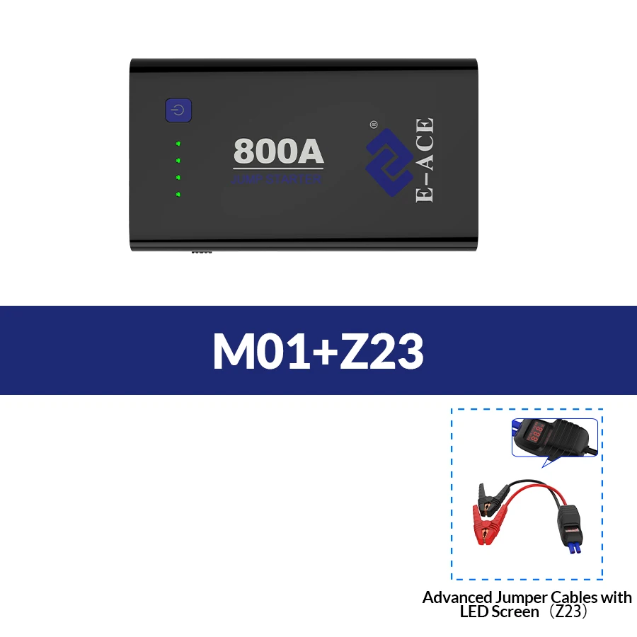 M01-Z23 E-ACE стартер скачка для автомобиля Зарядка сокровище 800А 12 В аварийный портативный аккумулятор большой емкости стартер с USB зарядным усилителем - Цвет: M01-Z23