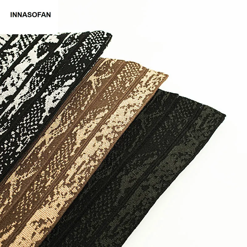 INNASOFAN, теплая трикотажная юбка для женщин, Осень-зима, плиссированная юбка, высокая талия, модная, высокая, шикарная юбка
